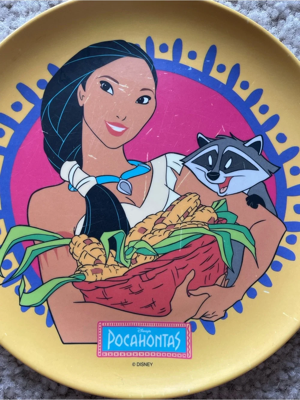 Disney Yellow Pocahontas Decorative Plate